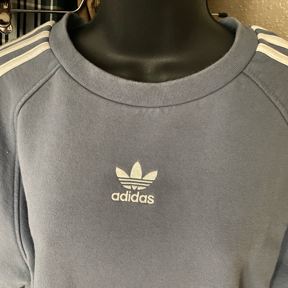 Adidas Bluish Gray Pullover Sweater SMALL